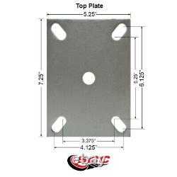10 Inch Extra Heavy Duty Green Poly on Cast Iron Wheel Rigid Top Plate Caster