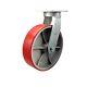10 Inch Extra Heavy Duty Red Poly on Cast Iron Wheel Swivel Top Plate Caster