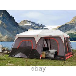 10 person Cabin Instant Tent Lighted LED Lighting System Zippered Privacy Panels
