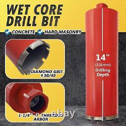 14 Deep 3-1/2 Concrete Core Bit Heavy-Duty Diamond Drill with 1-1/4 Arbor