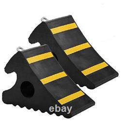 2 Pack Wheel Chocks Heavy Duty Industrial 11 x 7.6 x 6 2 Pack Solid Core