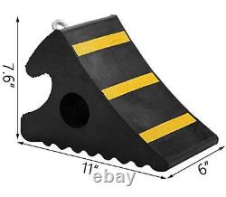 2 Pack Wheel Chocks Heavy Duty Industrial 11 x 7.6 x 6 2 Pack Solid Core