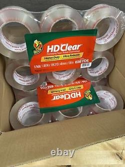 24 Rolls Duck HD Clear Heavy Duty Packing Tape, 1.88X109Yd 3 Core (299016) New