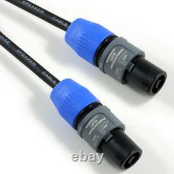 2x 20m Neutrik 2 Pole 1.5mm² Speakon Cable NL2FC to Male Plug Pro Speaker Amp