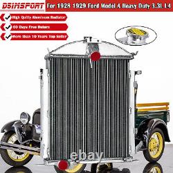 3 Core Aluminum Radiator For 1928 1929 Ford Model A Heavy Duty 3.3L L4