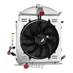 3 ROW Core Radiator+Shroud+Fan For 1928 1929 Ford Model-A Heavy Duty 3.3L