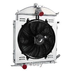 3 ROW Core Radiator+Shroud+Fan For 1928 1929 Ford Model-A Heavy Duty 3.3L