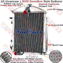 3 Row Core Aluminum Radiator Fits 1928-1929 Ford Model A Heavy Duty 3.3L