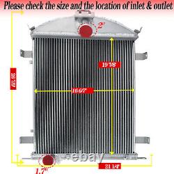 3-Row Core Aluminum Radiator For 1928 1929 Ford Model A Heavy Duty 3.3L L4 GAS