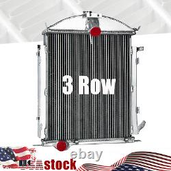 3-Row Core Aluminum Radiator For 1928 1929 Ford Model A Heavy Duty 3.3L L4 USA