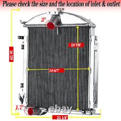 3 Row Core Aluminum Radiator For For 1928 1929 Ford Model A Heavy Duty 3.3L L4