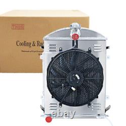 3 Row Core Heavy Duty Radiator withShroud Fan For 1930 1931 Ford Model A 3.3L L4