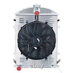 3 Row Core Heavy Duty Radiator withShroud Fan For 1930 1931 Ford Model A 3.3L L4