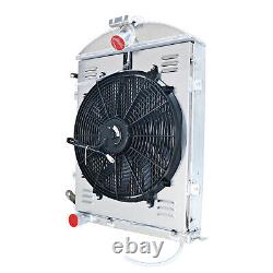 3 Row Core Heavy Duty Radiator withShroud Fan For 1930 1931 Ford Model A 3.3L L4