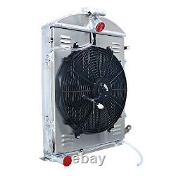 3 Row Core Heavy Duty Radiator withShroud Fan For 1930 1931 Ford Model A 3.3L L4