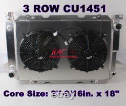 3 Rows Core Radiator+Shroud Fan Kit For 1985-1997 Ford F250 F350 F150 Bronco V8