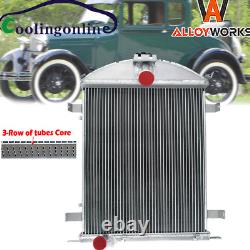3-core Aluminum Core Radiator Fits 1928-1929 Ford Model A Heavy Duty 3.3l L4 Gas
