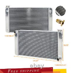 31 x 19 Aluminum Cooling Radiator 3 Row For Universal Chevy GM SBC Heavy Duty