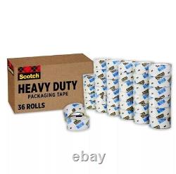36 Rolls Of Scotch3850 Heavy-Duty Clear Packing Tape 1.88 x 54.6yds 3 Core