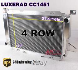 4 Row Aluminum Radiator For 1985-1996 Ford F-150 F250 8Cyl with Heavy Duty Cooling