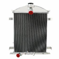 4 Row Core Alu Radiator+Fan Shroud for Ford Model A Heavy Duty L4 3.3L 1928-1929