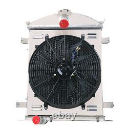 4 Row Core Alu Radiator+Fan Shroud for Ford Model A Heavy Duty L4 3.3L 1928-1929