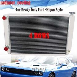 4 Rows 62mm Core Aluminum Radiator Replacement For Heavy Duty Ford & Mopar Style