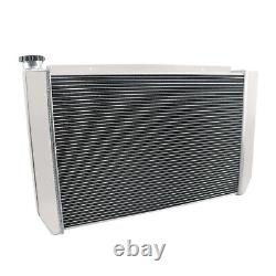 4 Rows 62mm Core Cooler Aluminum Radiator Fit Heavy Duty Ford/ Mopar Style US