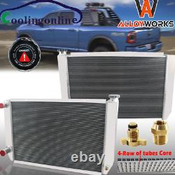 4 Rows Core 62mm Cooling Aluminum Radiator Fits Heavy Duty Ford / Mopar Style