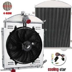 4-row 62mm Core Radiator+shroud Fan For 1928 1929 Ford Model A Heavy Duty 3.3 L4