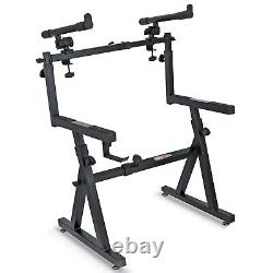 5 Core 2 Tier Keyboard Stand Z Style Adjustable Heavy Duty Electric Piano Riser