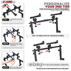 5 Core 2 Tier Keyboard Stand Z Style Adjustable Heavy Duty Electric Piano Riser