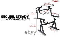 5 Core 2 Tier Keyboard Stand Z Style Adjustable Heavy Duty Electric Piano Riser