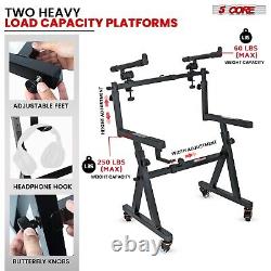 5 Core 2 Tier Keyboard Stand Z Style Adjustable Heavy Duty Electric Piano Riser