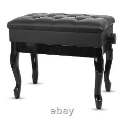 5Core Piano Bench Wooden Adjustable Stool Heavy Duty Keyboard Seat with Storage