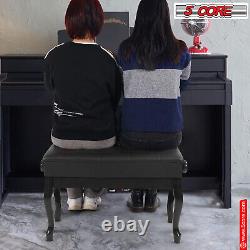 5Core Piano Bench Wooden Adjustable Stool Heavy Duty Keyboard Seat with Storage