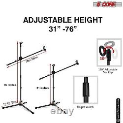 5Core Tripod Mic Stand Adjustable Heavy Duty Floor Holder Microphone Boom Arm