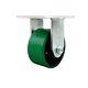 6 Inch Extra Heavy Duty Green Poly on Cast Iron Wheel Rigid Top Plate Caster