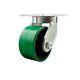 6 Inch Extra Heavy Duty Green Poly on Cast Iron Wheel Swivel Top Plate Caster