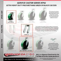 6 Inch Heavy Duty Green Poly on Cast Iron Wheel Swivel Caster with Swivel Lock