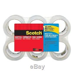 6 Rolls Packaging Tape Scotch Heavy Duty Clear Shipping Stronger 3 Inches Core