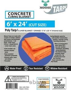6' x 24' Concrete Curing Blanket 8x8 Weave, 3/16 Closed Cell Foam Core