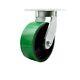 8 Inch Extra Heavy Duty Green Poly on Cast Iron Wheel Swivel Top Plate Caster