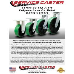 8 Inch Heavy Duty Green Poly on Cast Iron Wheel Swivel Caster with Swivel Lock
