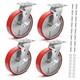 8 Inch Heavy Duty Industrial Grade Casters Wheels, Aluminum Core PU Castor