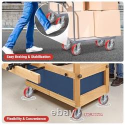 8 Inch Heavy Duty Industrial Grade Casters Wheels, Aluminum Core PU Castor
