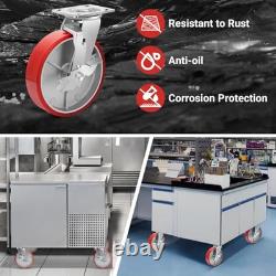8 Inch Heavy Duty Industrial Grade Casters Wheels, Aluminum Core PU Castor