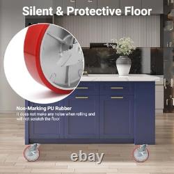 8 Inch Heavy Duty Industrial Grade Casters Wheels, Aluminum Core PU Castor