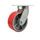 8 Inch Heavy Duty Red Poly on Cast Iron Wheel Swivel Caster with Swivel Lock