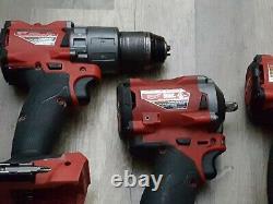9pc. Milwaukee Tool Set M18 Fuel Compact Impact Wrench, Batteries New